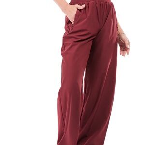 New Chic Burgundy Wide Leg Women's Pants